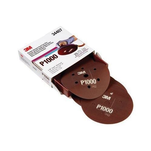 270J Series Flexible Dust Free Abrasive Disc, 6 in Dia, P1000 Grit, Hook and Loop, Red