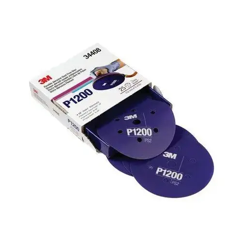 270J Series Flexible Dust Free Abrasive Disc, 6 in Dia, P1200 Grit, Hook and Loop, Purple