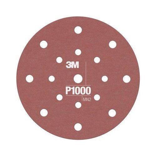 270J Series Flexible Dust Free Abrasive Disc, 6 in Dia, P1000 Grit, Hook and Loop, Brown