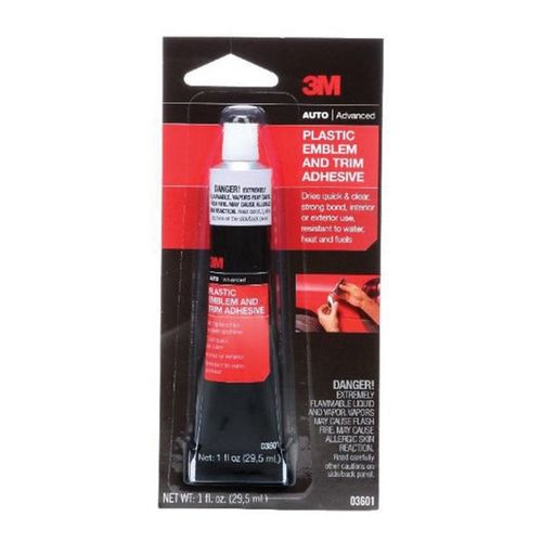 3M 03601 1-Component Plastic Emblem and Trim Adhesive, 1 oz Tube, Paste, Clear, 24 hr Curing