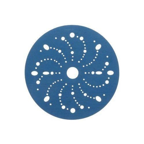 321U Series Multi-Hole Abrasive Disc, 6 in Dia, 400 Grit, Hook and Loop, Blue