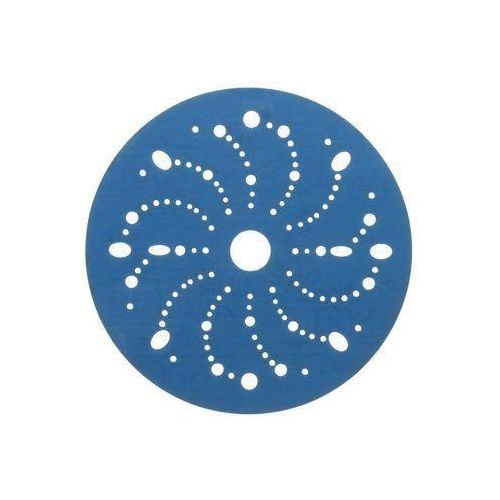 321U Series Multi-Hole Abrasive Disc, 6 in Dia, 600 Grit, Hook and Loop, Blue