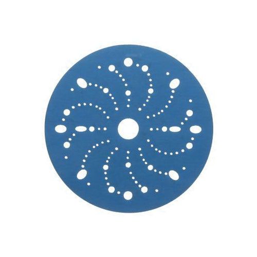 321U Series Multi-Hole Abrasive Disc, 6 in Dia, 800 Grit, Hook and Loop, Blue