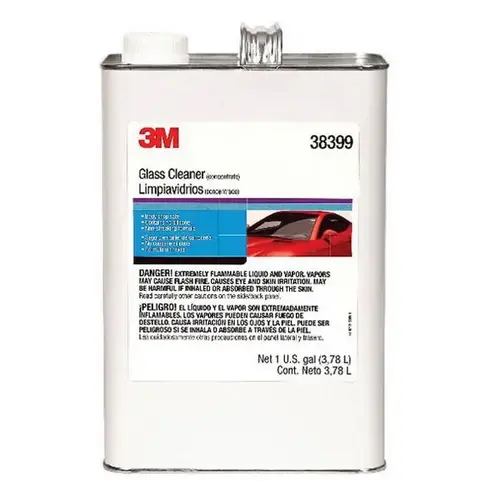 3M 38399 Body Shop Clean-Up Glass Cleaner, 1 gal Can, Blue, Liquid