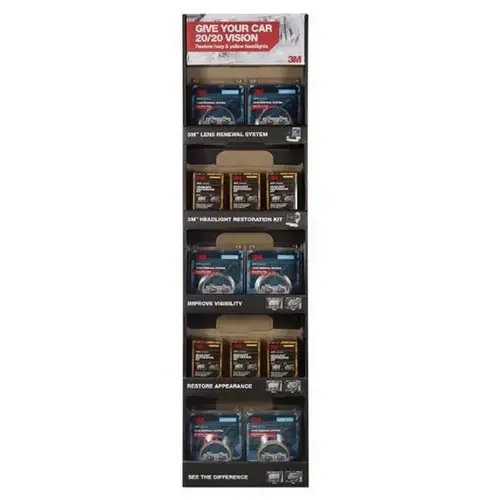 Renewal System and Headlight Restoration Kit Display, Tan, Liquid