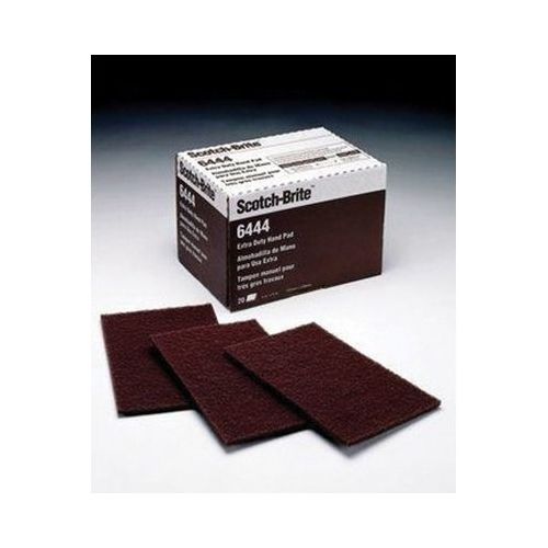 6444 Extra Duty Hand Pad, 6 in W x 9 in L, Fine, Brown