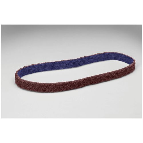 Scotch-Brite 64458 DF-BL Series Non-Woven Durable Flex Belt, 1/2 in W x 18 in L, Medium Grade, Maroon