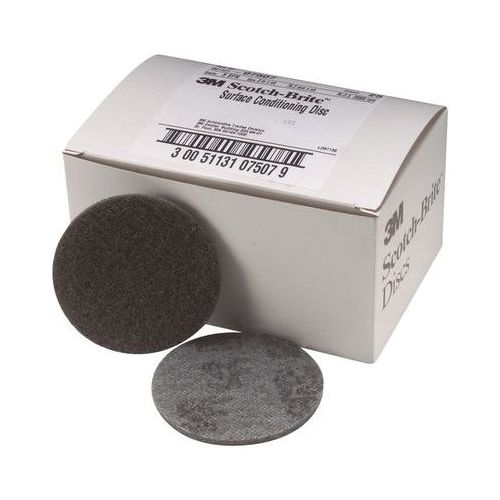 Scotch-Brite 07507 SC-DH Series No-Hole Surface Conditioning Disc, 3 in, Super Fine Grade, Silicon Carbide, Gray