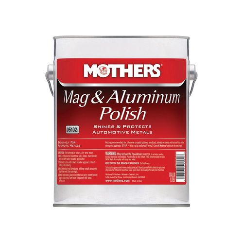Mothers 07817505102 05102 Mag and Aluminum Polish, 128 oz Can, White, Solid