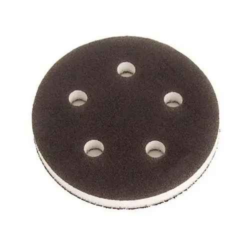 Grip Faced Interface Pad, 5 in Dia x 1/2 in THK, Hook and Loop Attachment