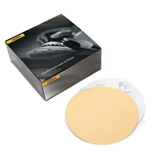 23622500 23 Series Semi-Open Coated Grip-On Sanding Disc, 6 in, P500 Grit, Aluminum Oxide Gold