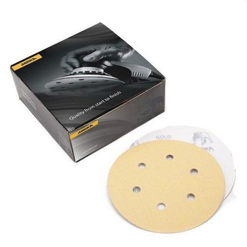 23624060 23 Series Semi-Open Coated Grip-On Sanding Disc, 6 in, P60 Grit, Aluminum Oxide Gold