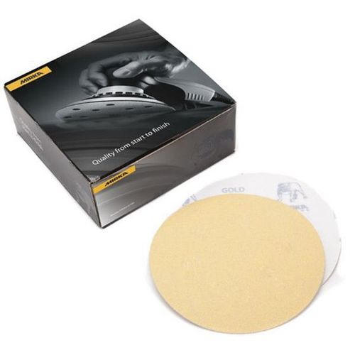 23631180 23 Series Semi-Open Coated Grip-On Sanding Disc, 8 in, P180 Grit, Aluminum Oxide Gold