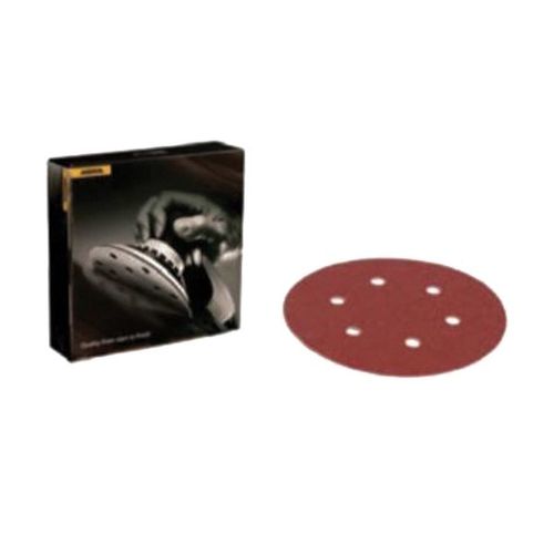 40 Series Semi-Open Coated Grip-On Sanding Disc, 5 in, P60 Grit, Aluminum Oxide Maroon