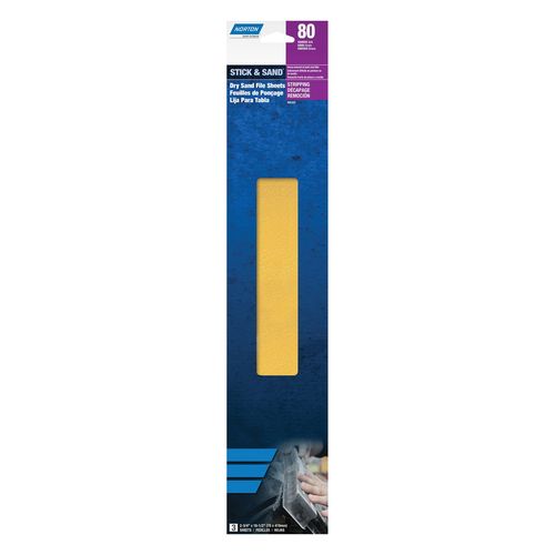 00322 H290 Series Stick and Sand File Sheet, 2-3/4 in W x 16-1/2 in L, P80 Grit