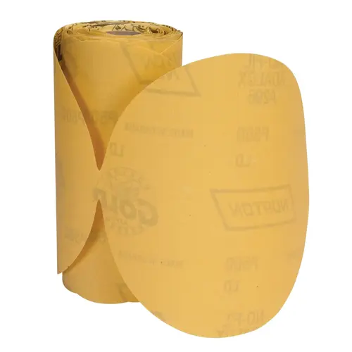 06177 A296 Series Sanding Disc Roll, 6 in, P320 Grit, Aluminum Oxide, PSA Attachment Gold