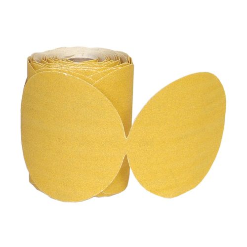 49842 A290 Series Non-Vacuum Sanding Disc Roll, 6 in, P80 Grit, Aluminum Oxide, PSA Attachment yellow