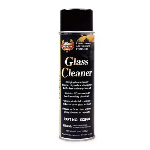 Presta Products 132920 Ammonia-Free Glass Cleaner, 19 oz Aerosol Can, Colourless to Light Yellow