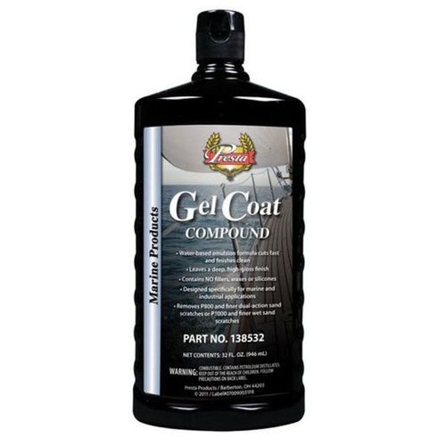 Gel Coat Compound, 32 oz Bottle, White