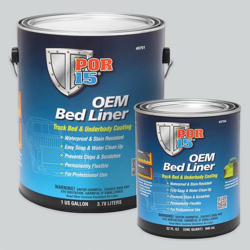 POR-15 49701 OEM Bed Liner, 1 gal Can, Rubberized Textured Black, 100 to 120 sq-ft Coverage, 3 to 4 hr Curing