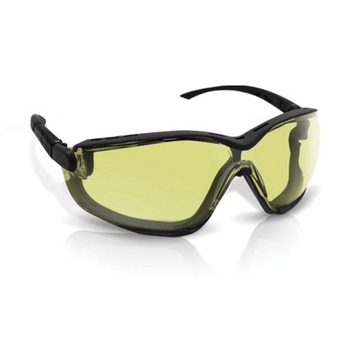 Safety Goggles, Yellow Lens, Black Frame