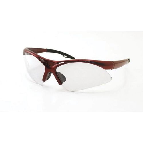 Lightweight Safety Glasses, Universal, Clear Lens, Red Frame