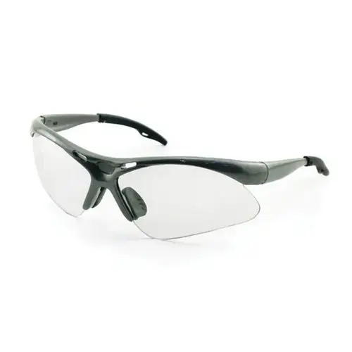 Lightweight Safety Glasses, Universal, Clear Lens, Gray Frame