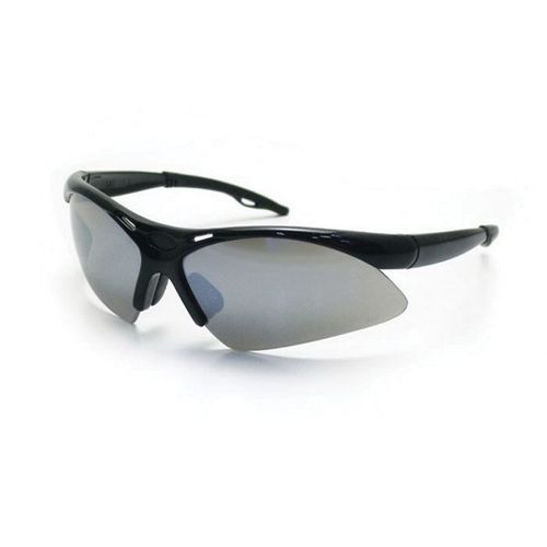Lightweight Safety Glasses, Universal, Smoke Mirror Lens, Black Frame