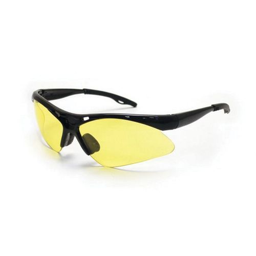 Lightweight Safety Glasses, Universal, Yellow Lens, Black Frame