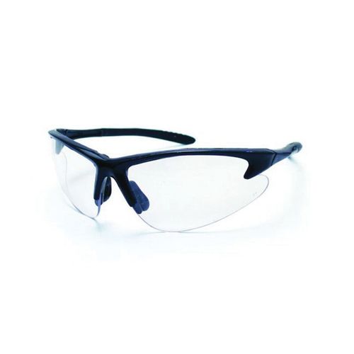 Lightweight Safety Glasses, Clear Lens, Black Frame