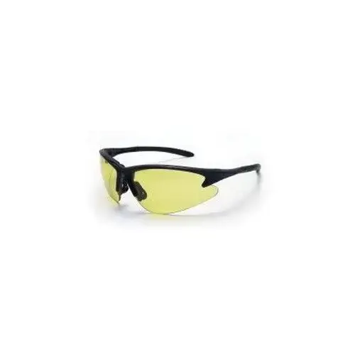 Lightweight Safety Glasses, Yellow Lens, Black Frame