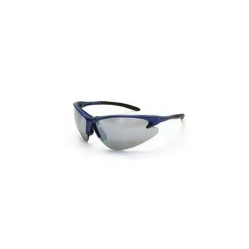 Lightweight Safety Glasses, Mirror Lens, Blue Frame