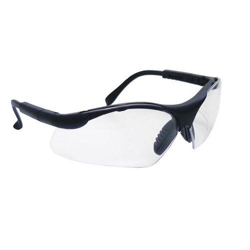 Lightweight Safety Glasses, Universal, Clear Lens, Black Frame