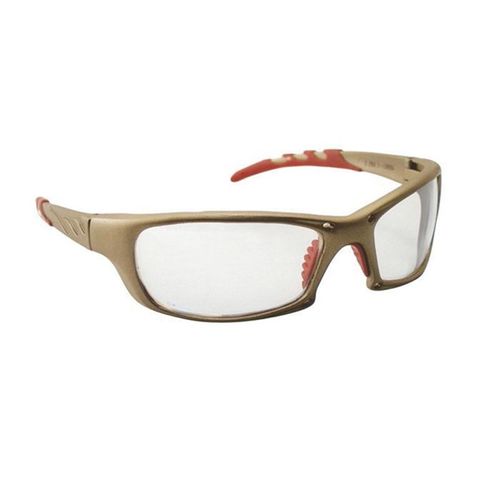 Lightweight Safety Glasses, Universal, Clear Lens, Gold Frame