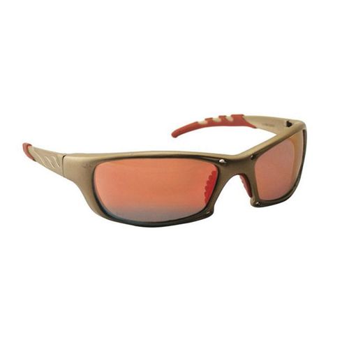 Lightweight Safety Glasses, Universal, Iriium Lens, Gold Frame