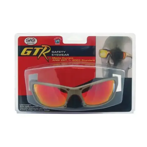 Lightweight Safety Glasses, Universal, Iriium Lens, Gold Frame