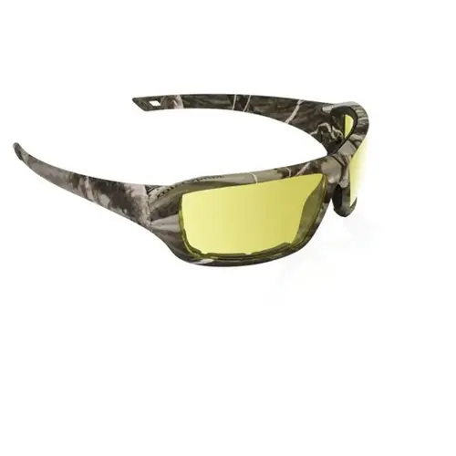 Safety Glasses, Yellow Lens, Camouflage Frame Pair