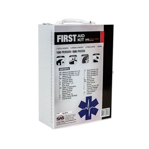 First Aid Kit, 583-Components, People Served: 100 White Case