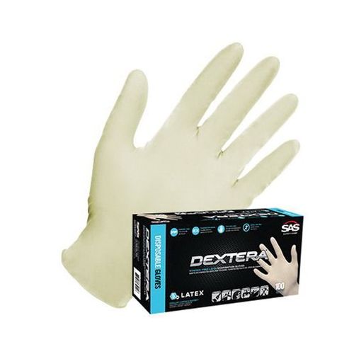 Disposable Gloves, Small, Natural Rubber Latex, White