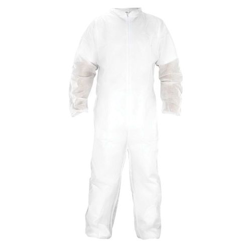 Disposable Crew Coverall, 3X-Large, White, Elastic Waist