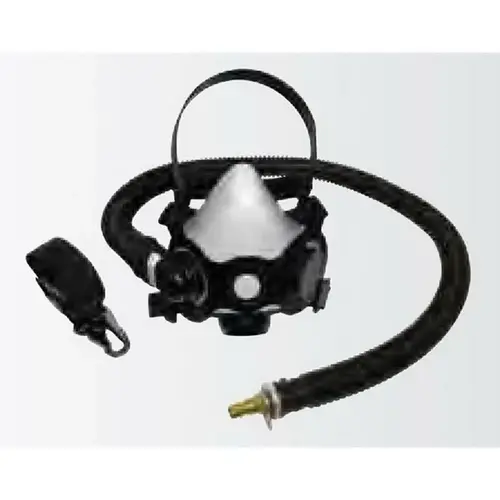 Low Maintenance Supplied Air Half-Mask Respirator, Medium, Black