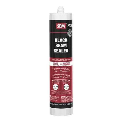 2900 1-Component Seam Sealer, 10.1 fl-oz Tube, Liquid, Black, 1K Component, 24 hr at 70 deg F Curing