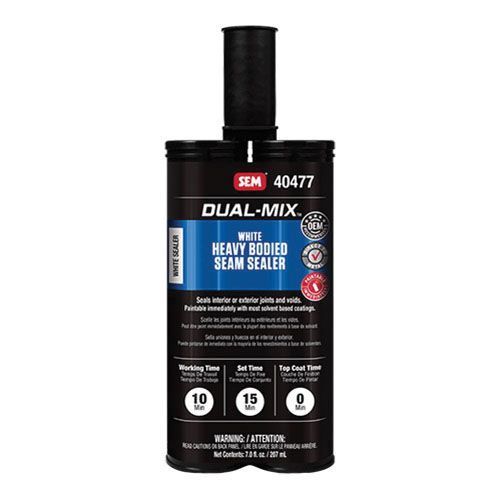 Heavy Bodied 2-Component Seam Sealer, 7 oz Cartridge, Liquid, White, 1 hr at 70 deg F Curing