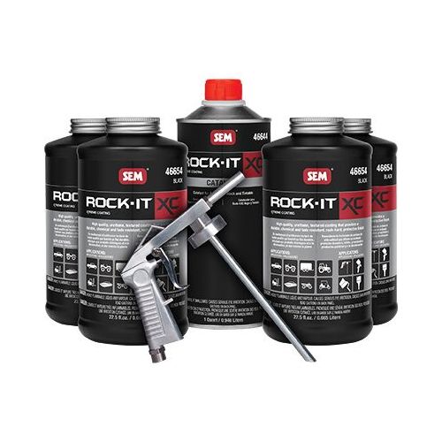 Rock-It XC 46655 Truckbed Liner, 5 gal Pail, Black, Liquid, 102 sq-ft/gal Coverage