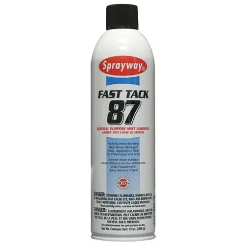 Sprayway 87 SW087 General Purpose Mist Adhesive, 20 oz Aerosol Can, White, Liquid