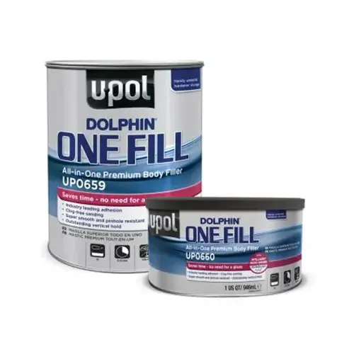 UP Premium All-In-One Body Filler, 1 qt Tin, Off-White, Paste