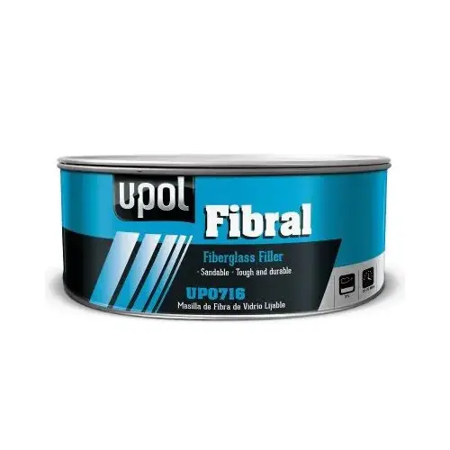 U-POL UP0716 Fibral Fiberglass Filler, 900 mL Tin, Pale Yellow, Paste