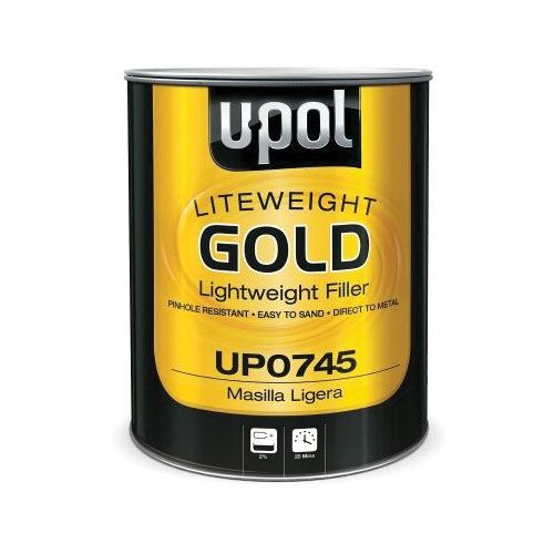 U-POL UP0745 Lightweight Body Filler, 3 L Tin, Gold, Paste, Lightweight