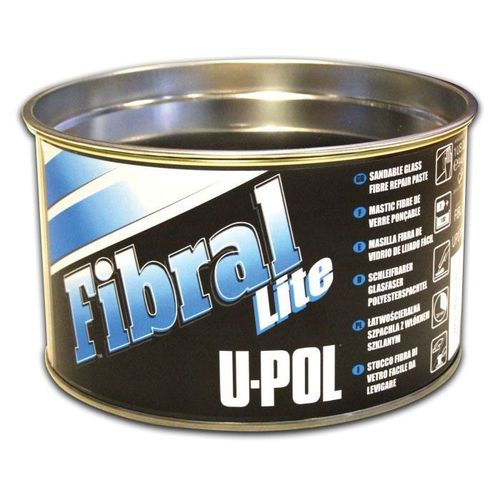 U-POL UP0766 Lite Fiber Glass Filler, 1 qt Tin, Yellow, Fibrous/Paste