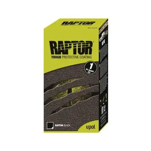 2.6 VOC Raptor Kit, 1 qt Spray Bottle, Black, 30 sq-ft Coverage, 5 to 7 days Curing